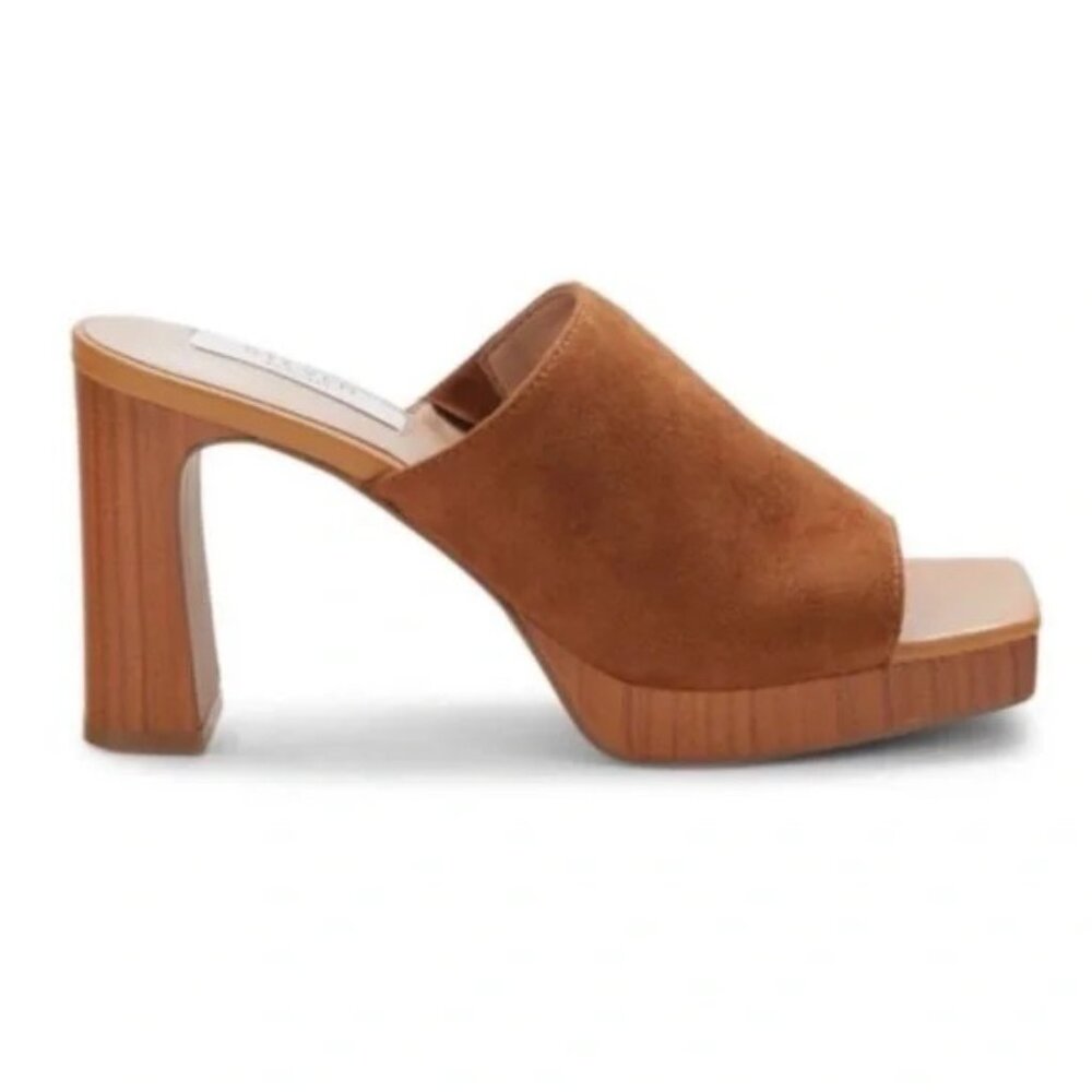 NWT in box - Steve Madden Pamelo brown suede heeled slides - Size 6